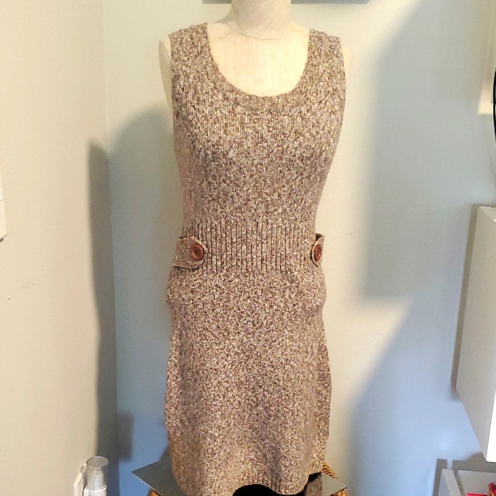 NWT J.J.Basics, Sweater Dress, brown soft knit  Size M